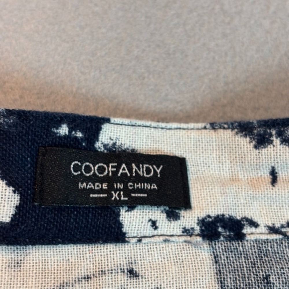 Coofandy Men's Long Sleeve Henley Pullover Grand-dad Collar Cotton/Hemp XL - Picture 5 of 10